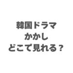 韓国ドラマ『かかし』はどこで見れる？配信サービスを徹底調査！